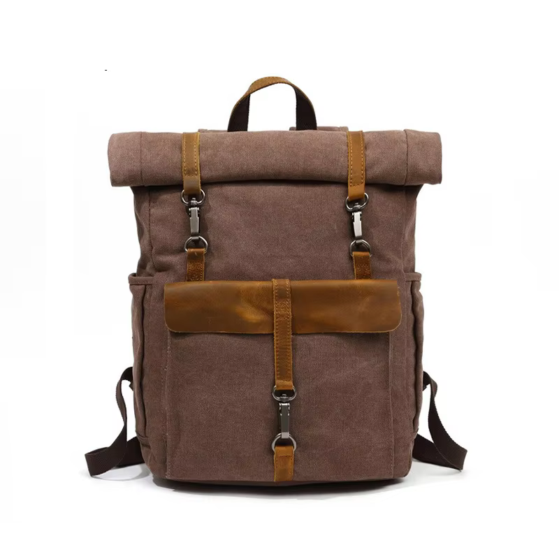 Sac à dos en toile de style vintage pour hommes et femmes avec bretelles réglables et compartiments spacieux