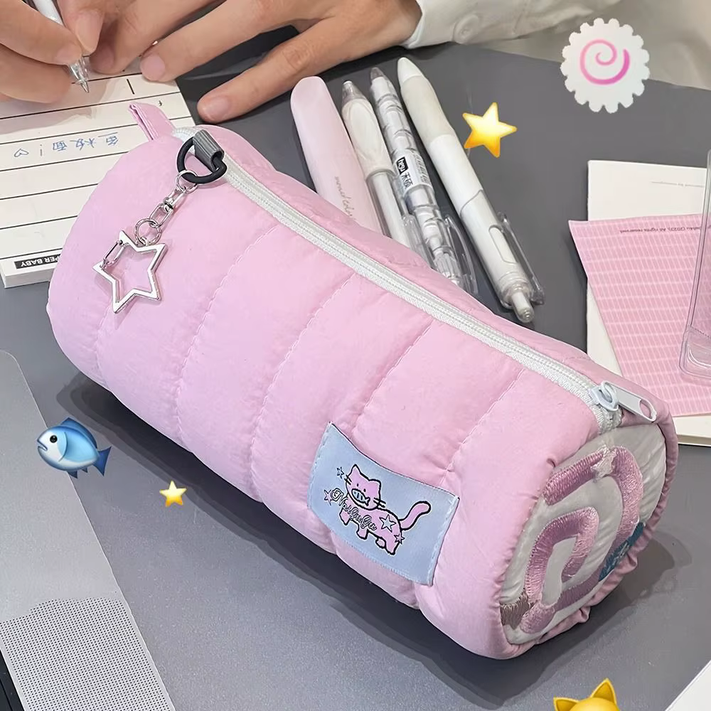 INS – sac à stylos rose de grande capacité