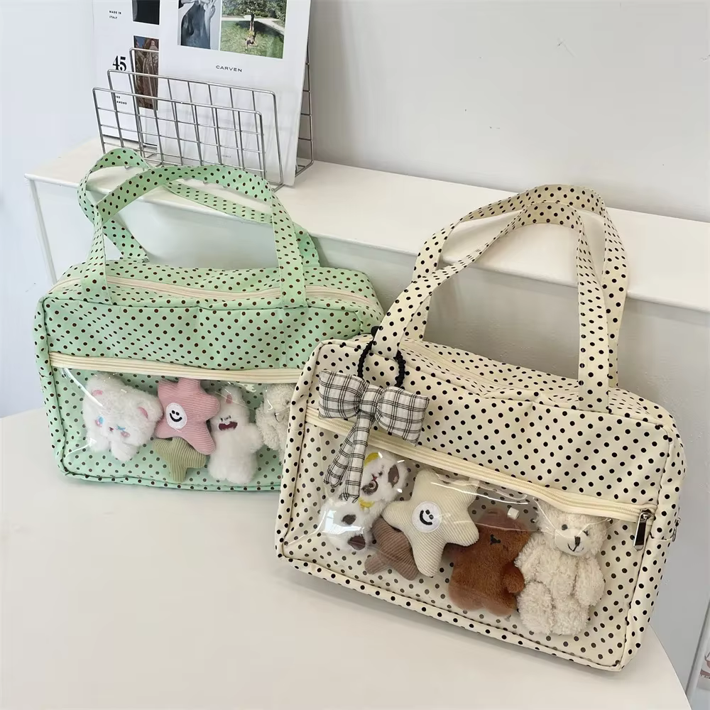 Épaule sous les bras Y2K Ulzzang Ita Sac Femme à pois Sac fourre-tout à la mode Bolso Transparent Sac