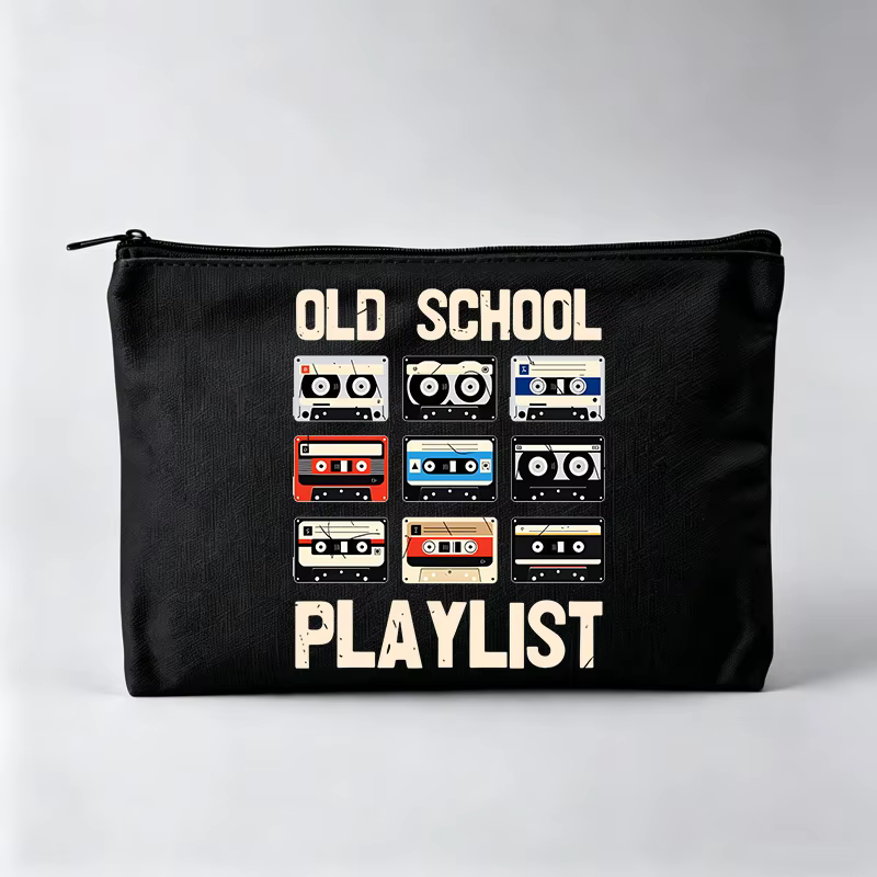 Sac à maquillage rétro pour femmes avec motif cassette