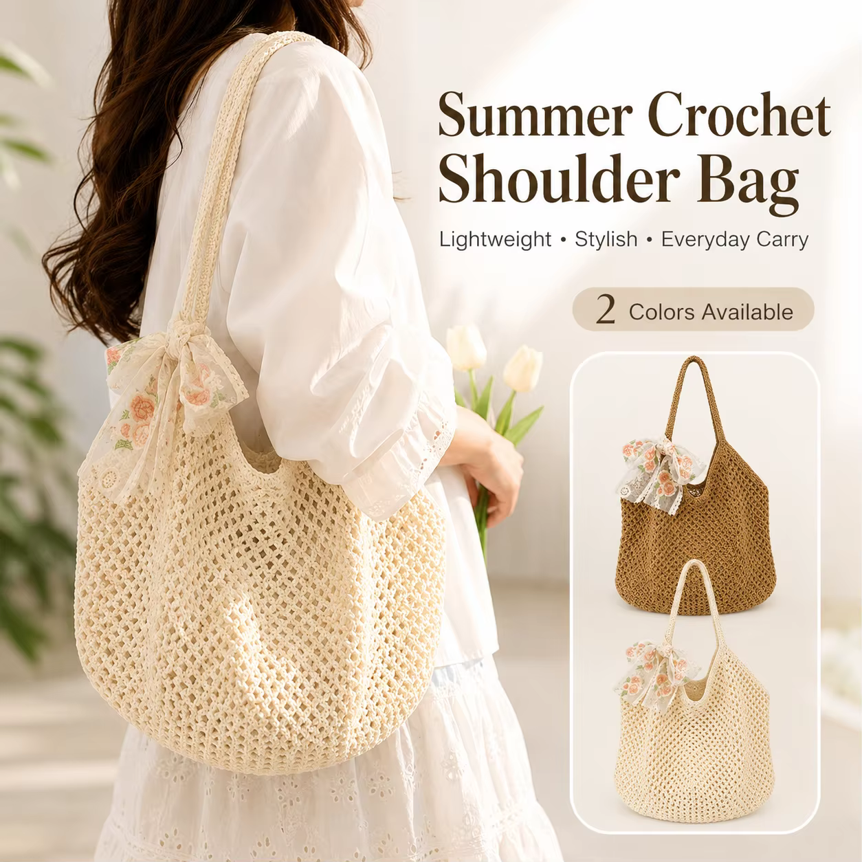 Sac fourre-tout d'été en raphia pour femme
