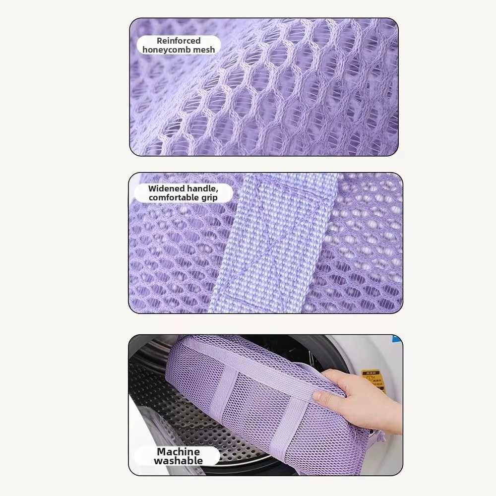 Sac de plage pliable en maille avec cordon de serrage
