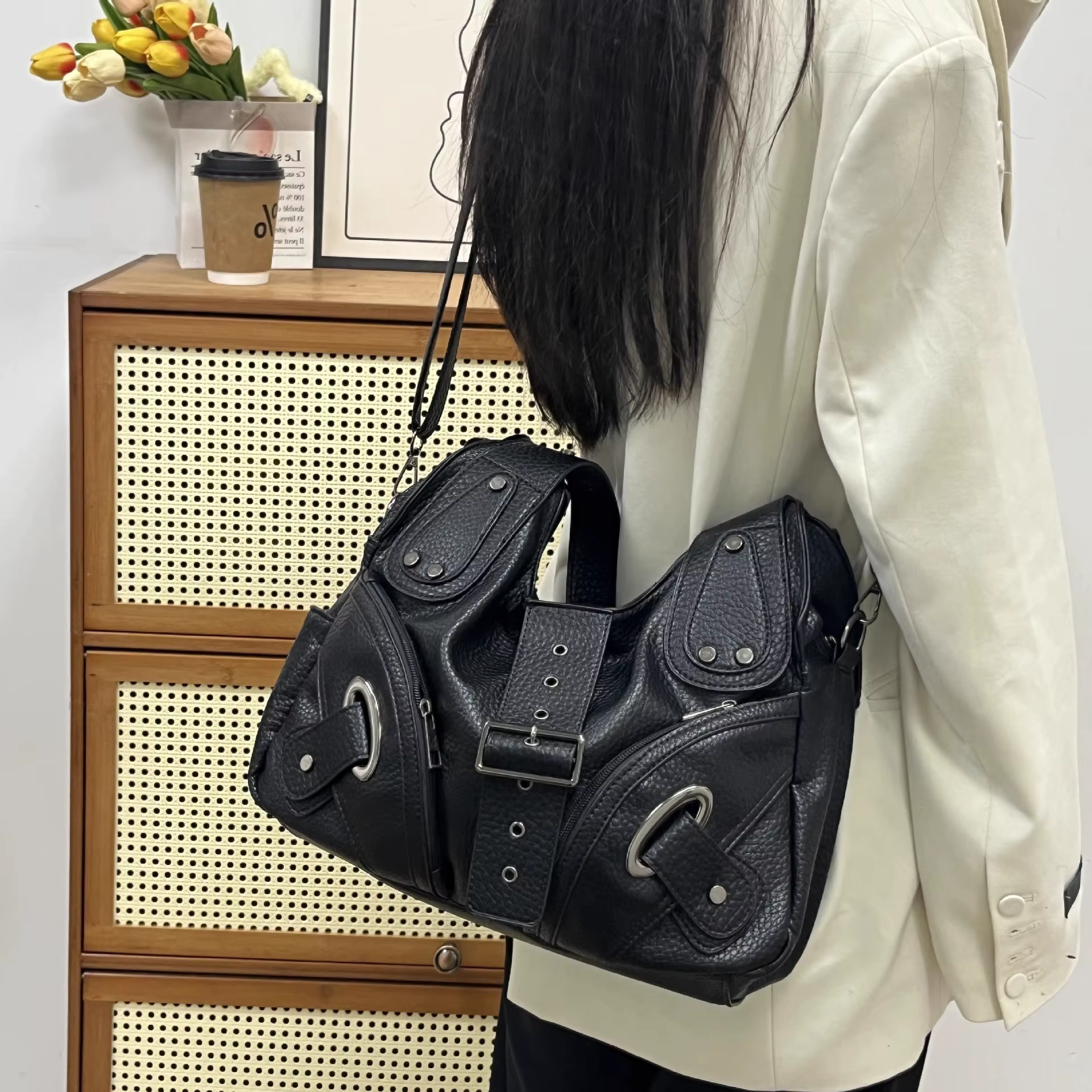 Sac fourre-tout rose Harajuku Vintage pour femmes