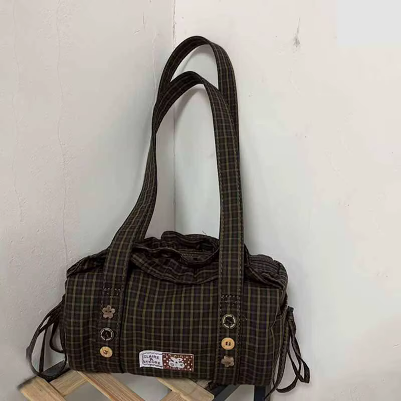 Sac à main à carreaux Orange Girl 2026