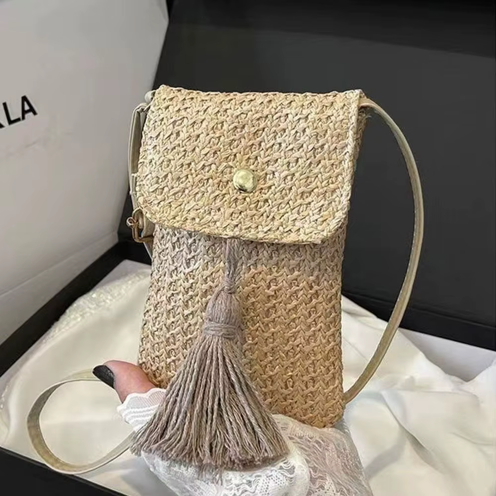 Sac de plage en paille tressé pour femmes