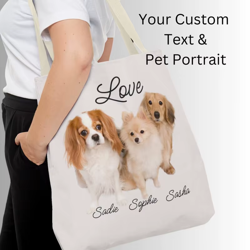 Sac fourre-tout personnalisé avec Portrait d'animal de compagnie