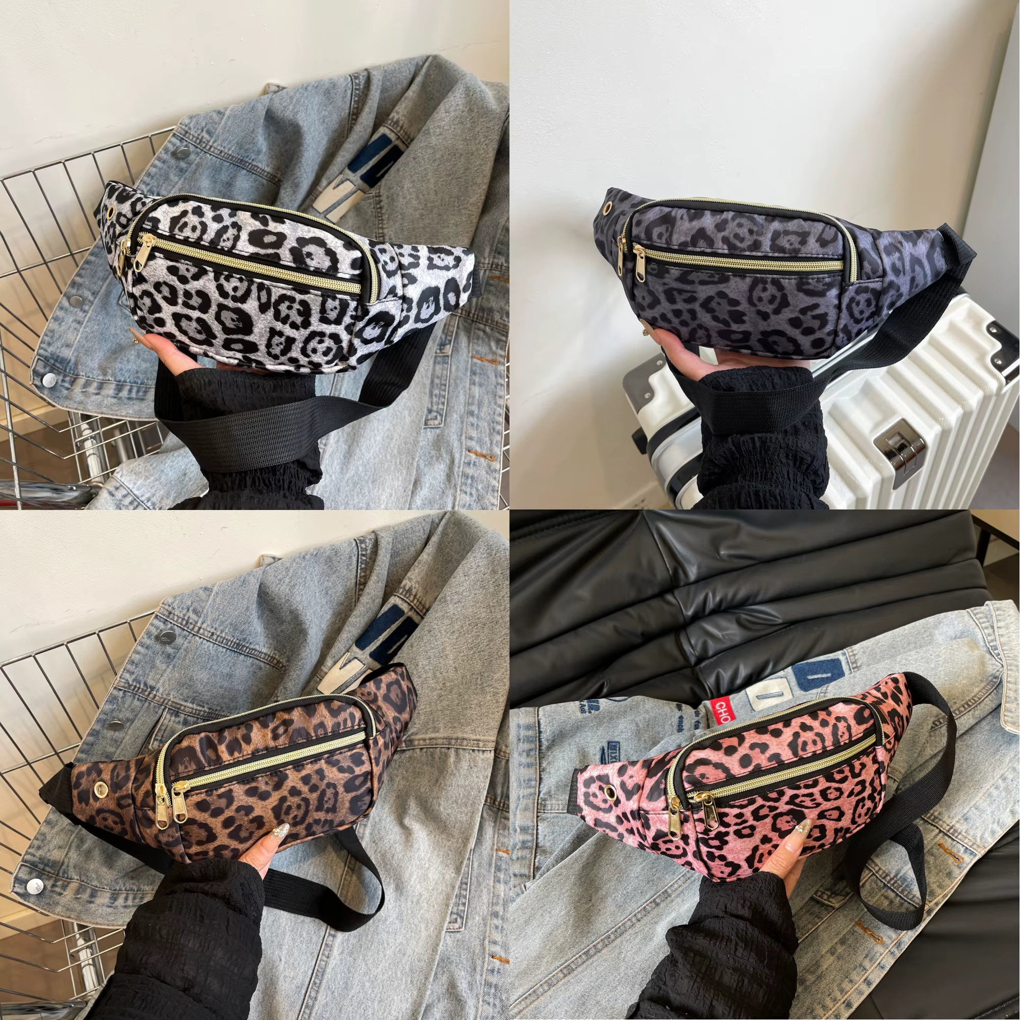 Sac de taille imprimé léopard pour femmes