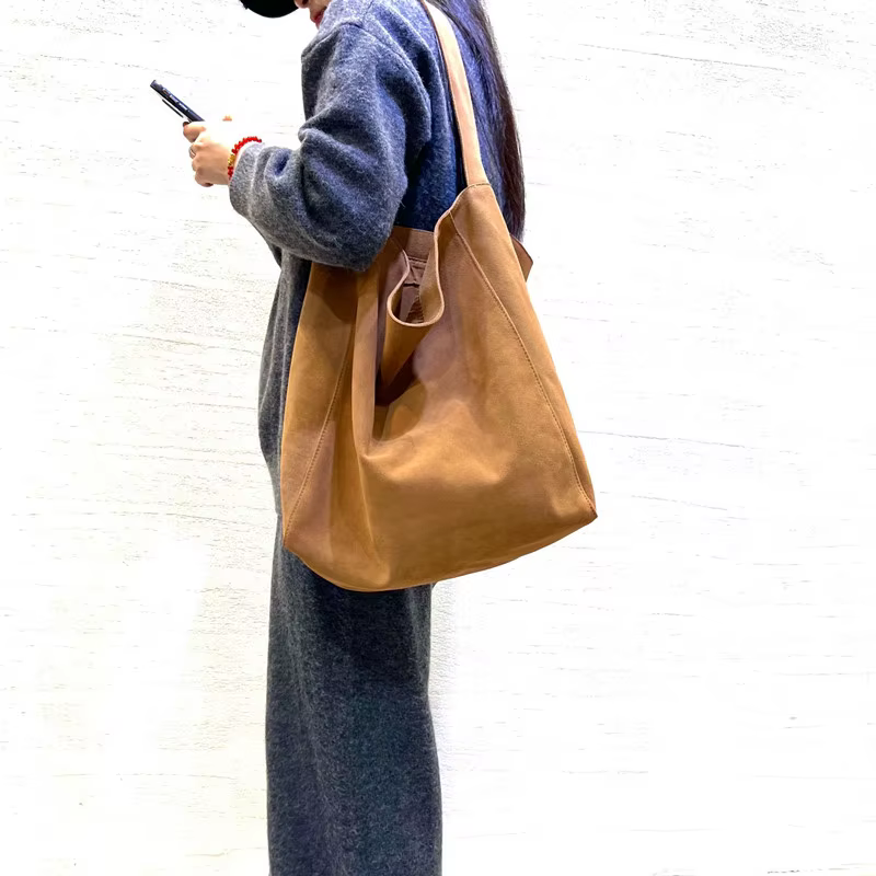 Sac seau en cuir pour femmes