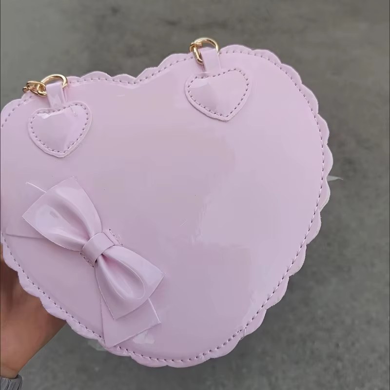Sacs à main Lolita en forme de cœur en PU pour filles