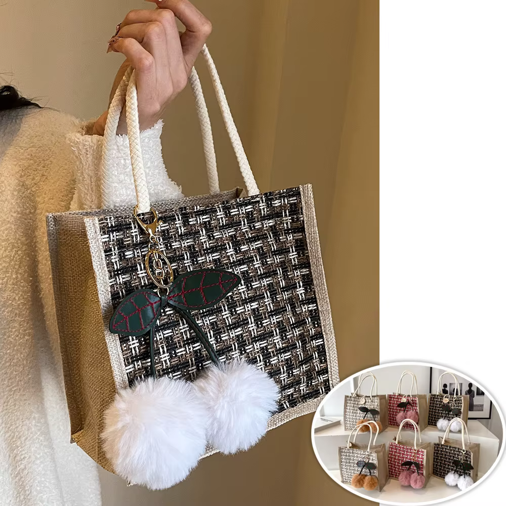 Sac à main en lin tissé pour dames