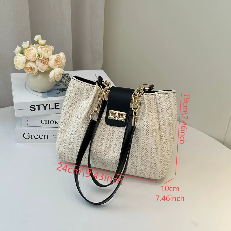 Nouveau Mori mode femmes sac à main rétro tissé sac fourre-tout simple grande capacité épaule sac