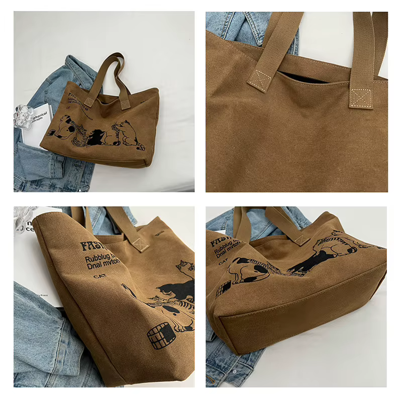 Sac fourre-tout en toile tendance pour femme