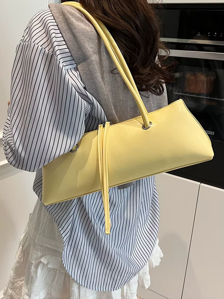 Sac à bandoulière rouge pour femmes, Version coréenne, sacs sous les bras simples et solides en cuir PU, sacs à main élégants pour rencontres, nouvelle collection 2025