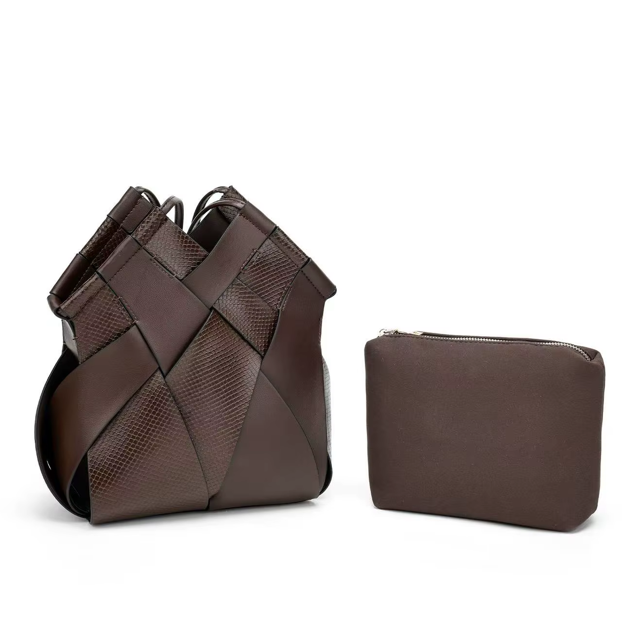 Sac à main décontracté à la mode Style de rue matériau PU fermeture en forme de seau sac pour femme de taille moyenne
