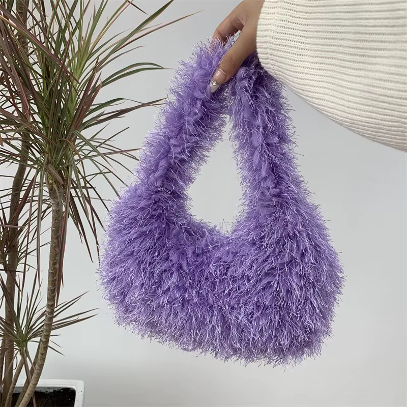 Sac à Main en Fausse Fourrure pour Femme