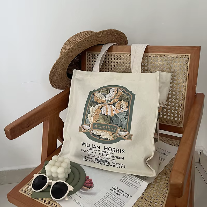 Acanthus-Sac à main en toile avec fermeture éclair pour femme