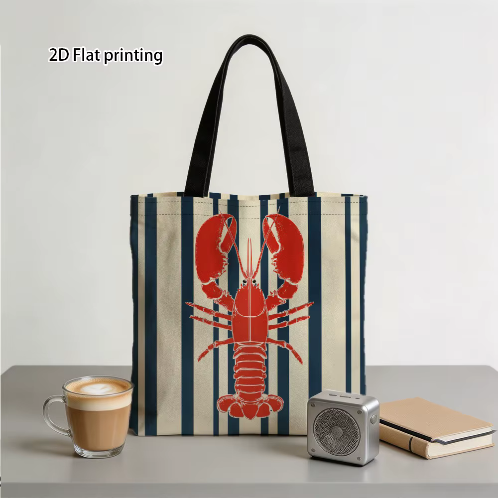 Sac fourre-tout tendance avec illustration de rayures de homard rouge