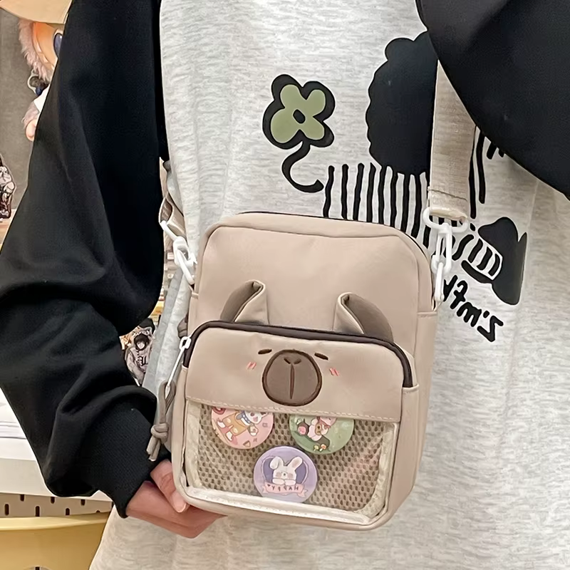 Sacs à bandoulière avec badge Capybara pour femme