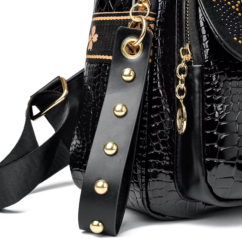Sac à dos de luxe en cuir ciré à l'huile pour femmes