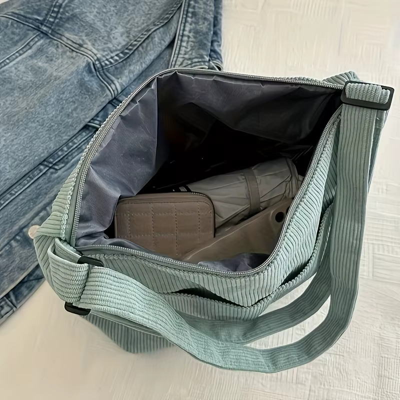 Sac à bandoulière en velours côtelé pour femmes