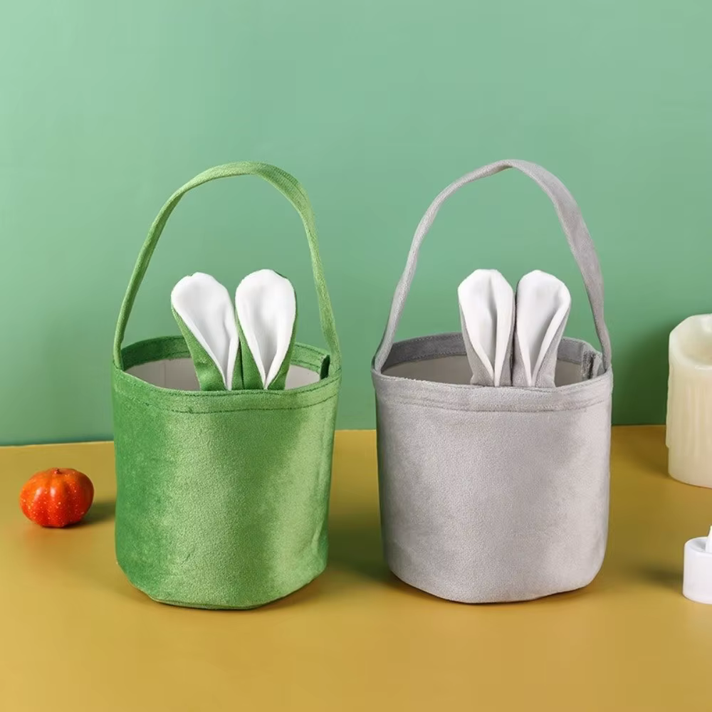 Sac fourre-tout simple en tissu avec oreilles de lapin de Pâques