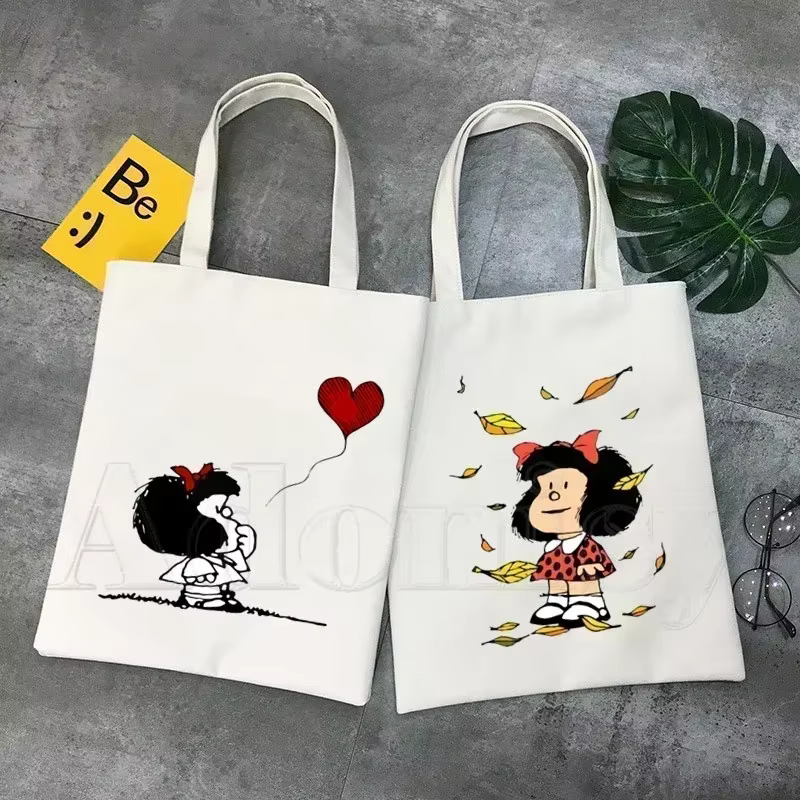 Mafalda – sac de shopping en toile pour femmes des années 90