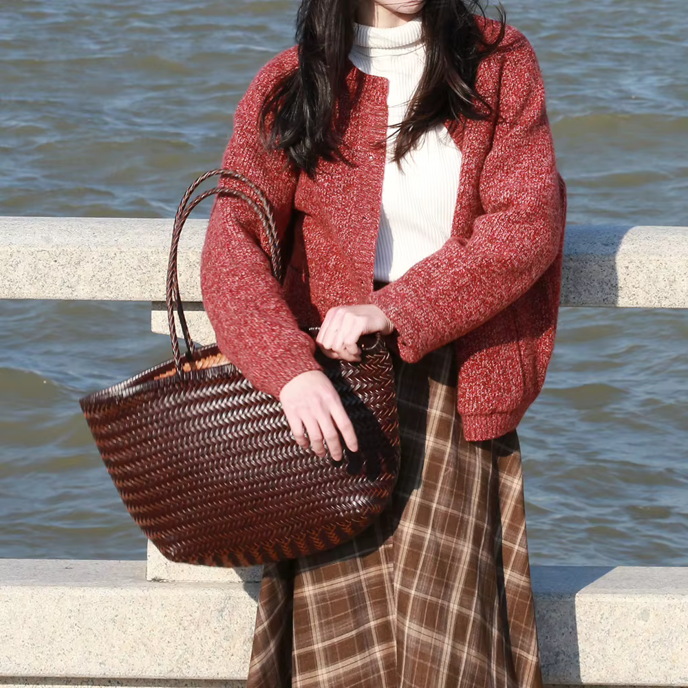 Sac à main en cuir véritable pour femmes