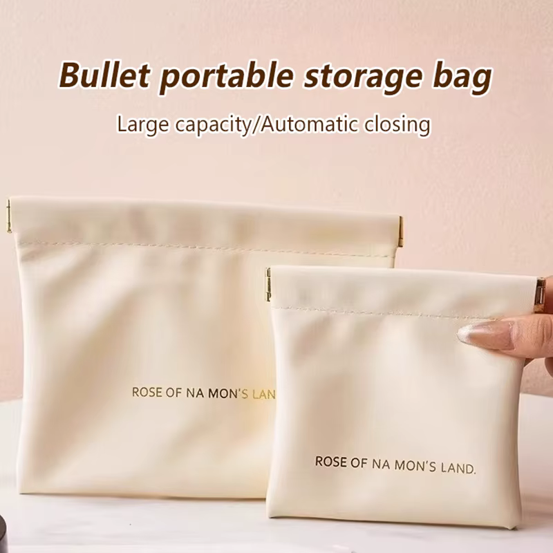 Mini sac de rangement de maquillage en cuir PU Simple pour rouge à lèvres