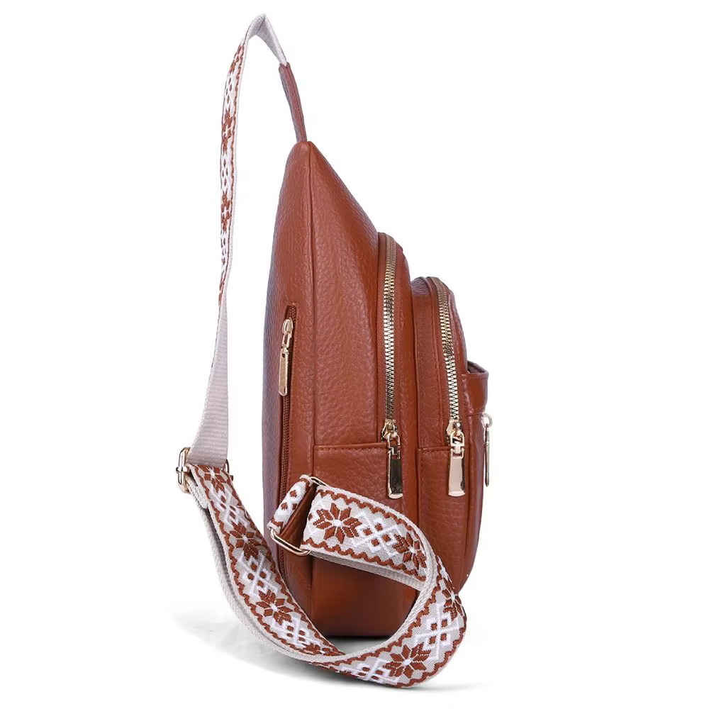 Sac de poitrine bohème en cuir PU