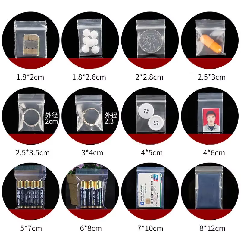 1000 pièces Mini sacs d'emballage en plastique Extra petits