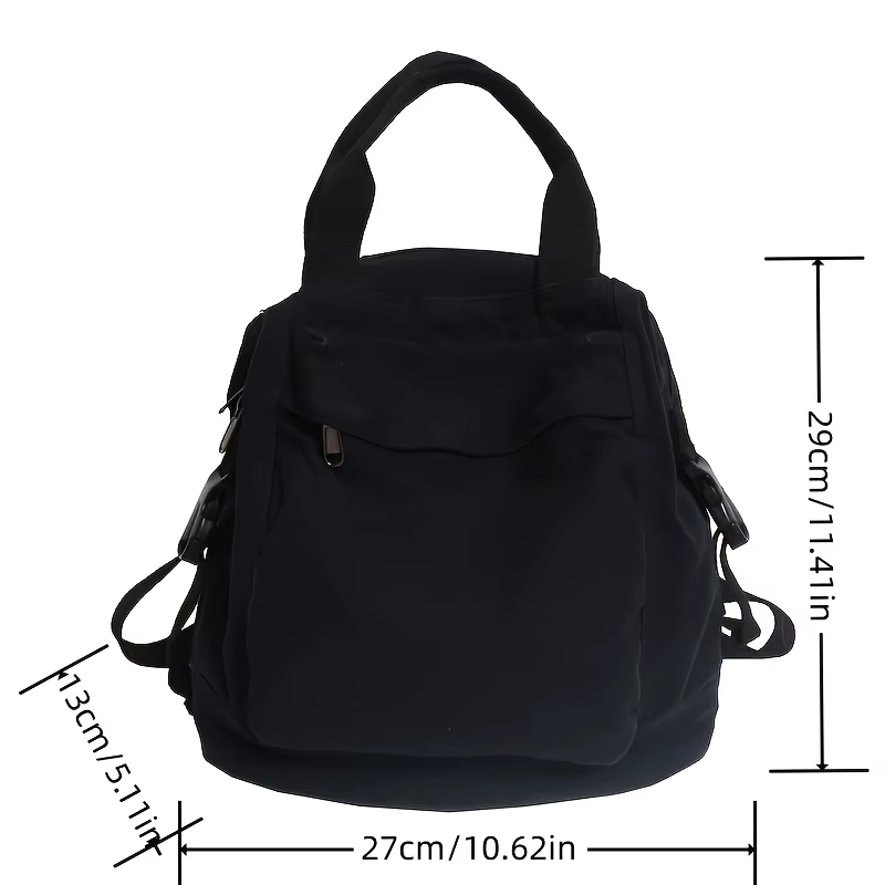 Sac à dos rétro de couleur unie pour femmes
