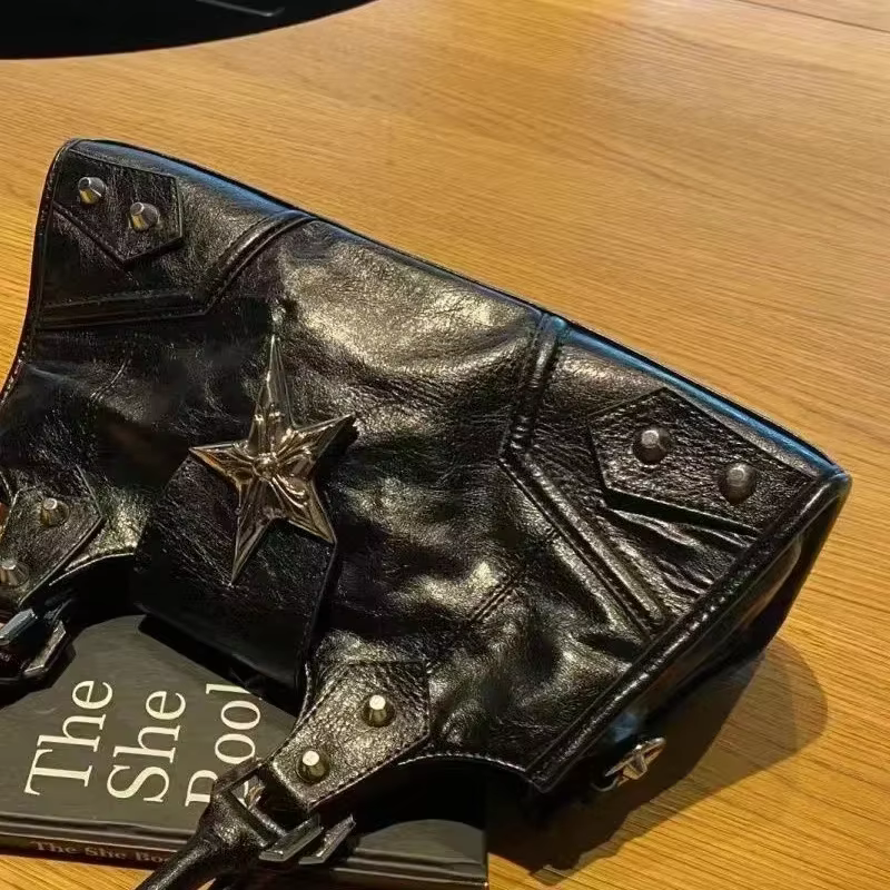 Y2K coréen gothique étoile fille noir sac esthétique Vintage fée Grunge Punk Goth sac à main épaule sacs