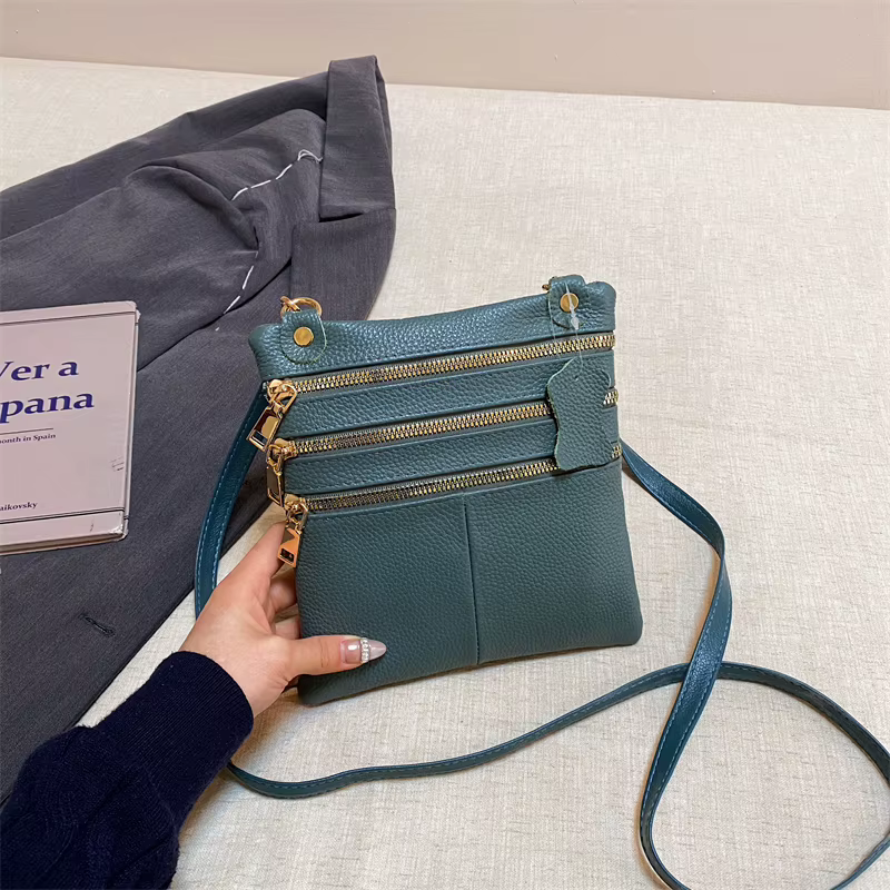 Sac à bandoulière de luxe en cuir véritable pour femmes