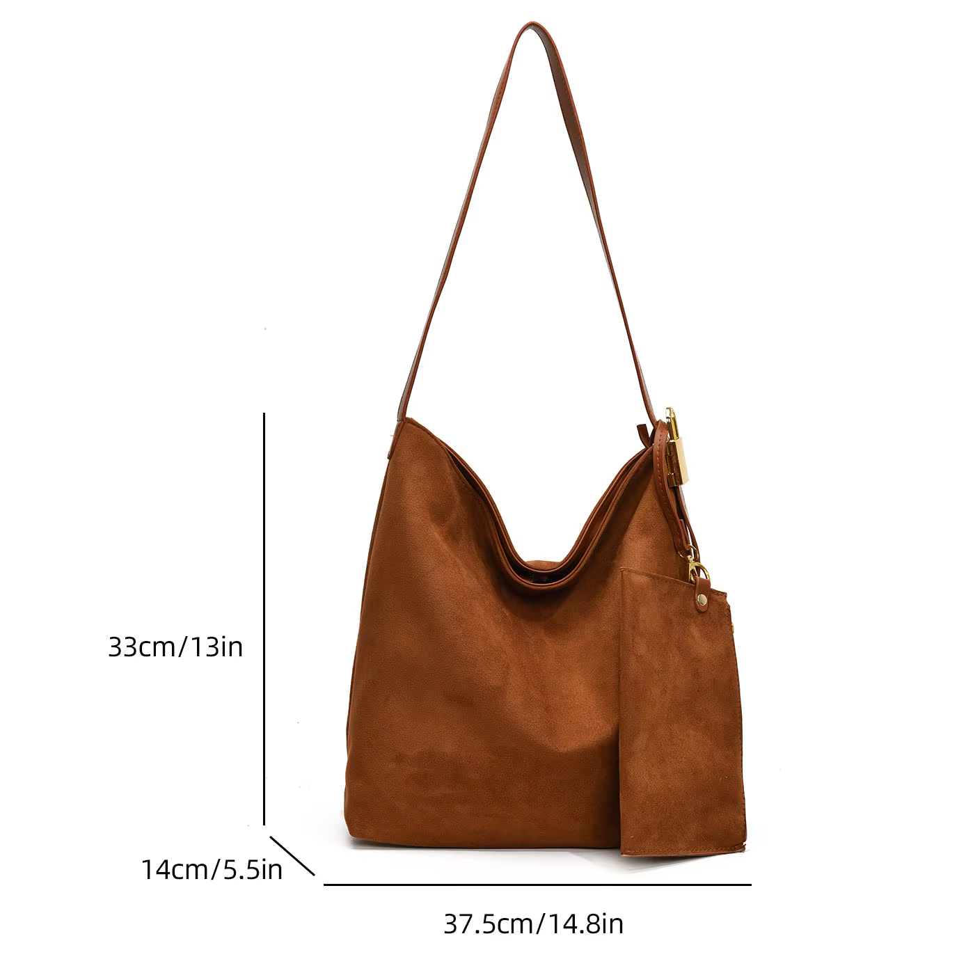 2 ensembles sac à bandoulière seau pour femmes haute capacité Vintage gommage en cuir sac de messager café marron