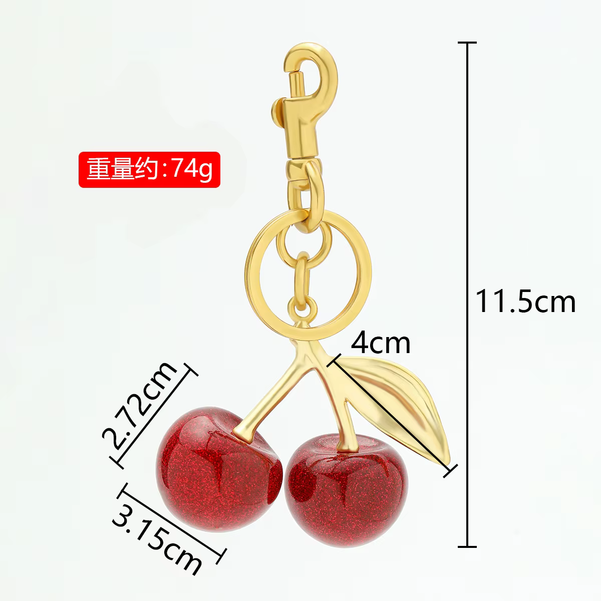 Pendentif de sac de fruits cerise à la mode