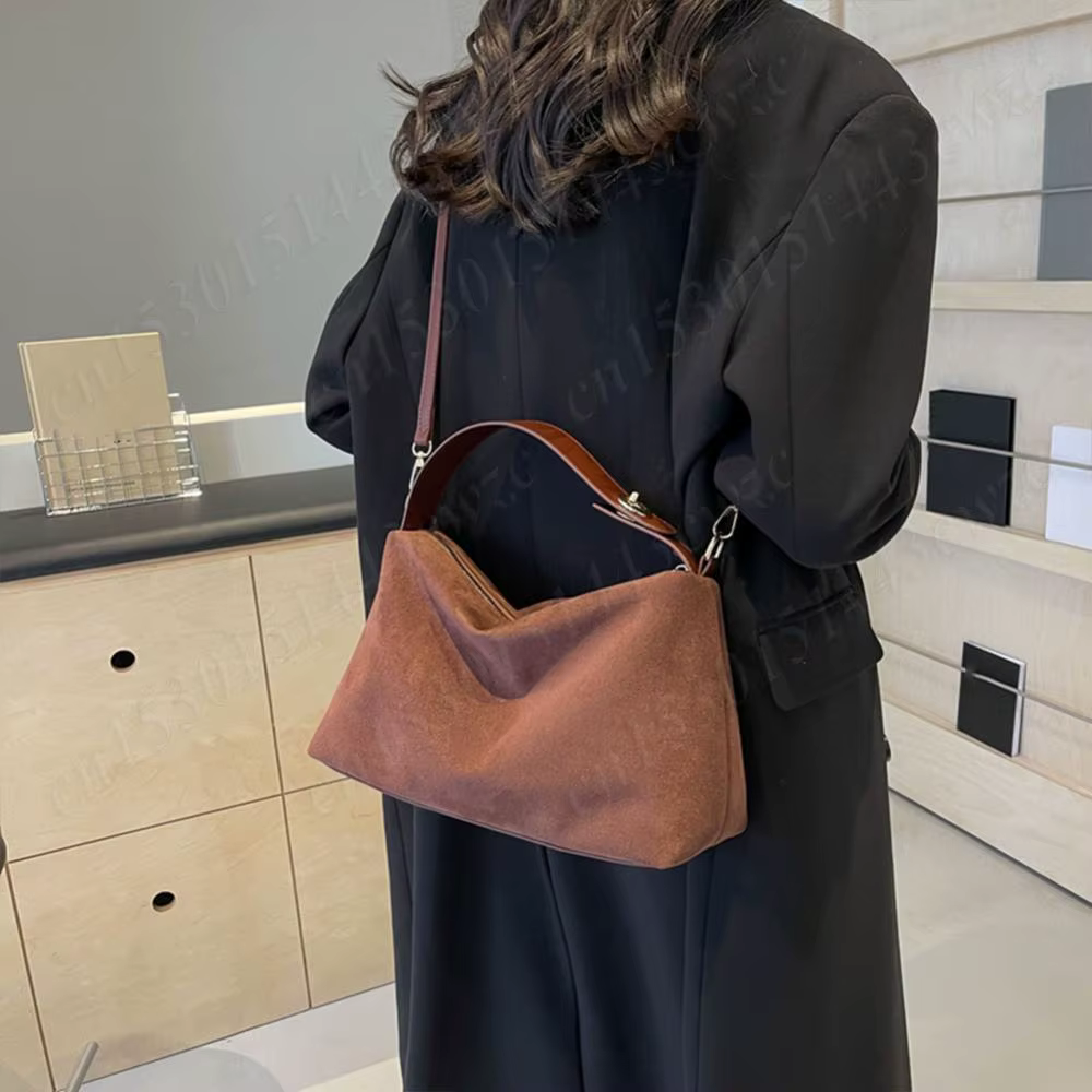 Sac à main hobo en daim pour femme