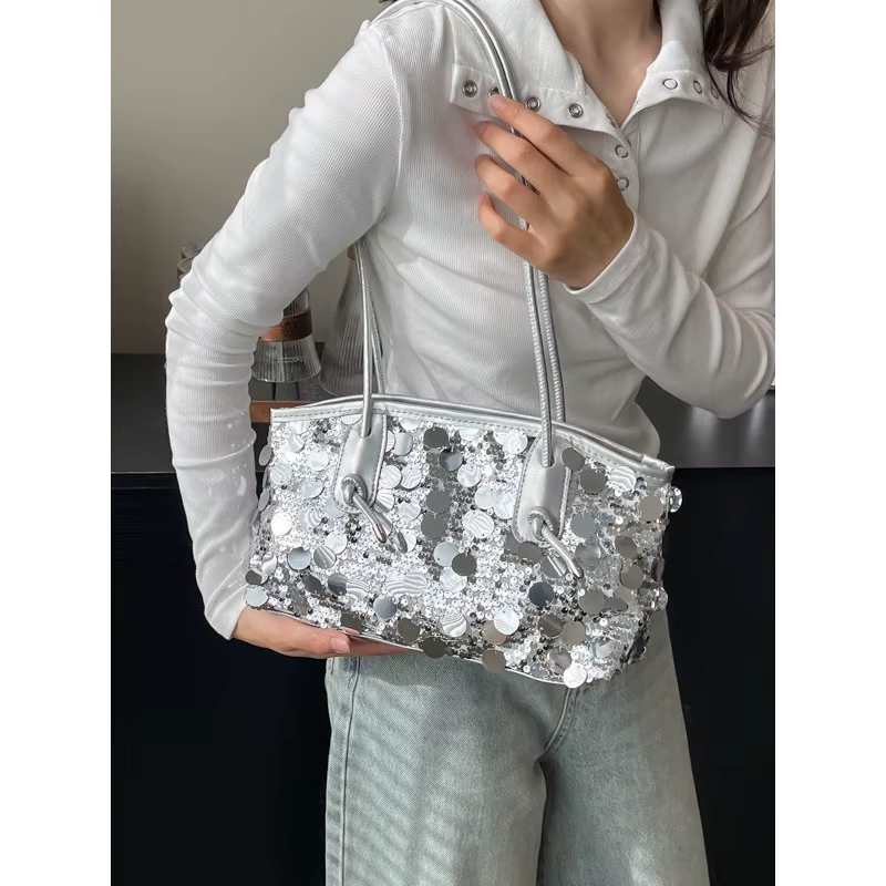 Sac seau à sequins pour femmes