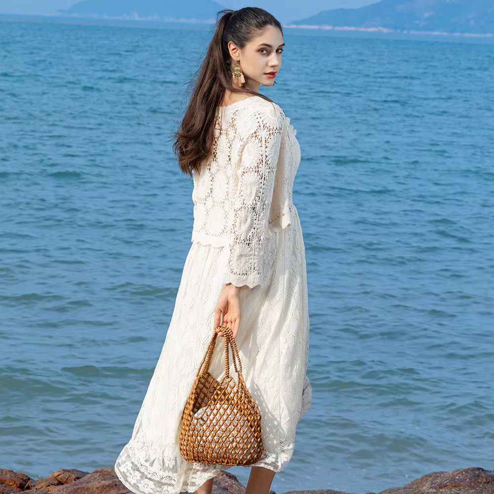 Sac à main tissé à la main avec perles pour femmes