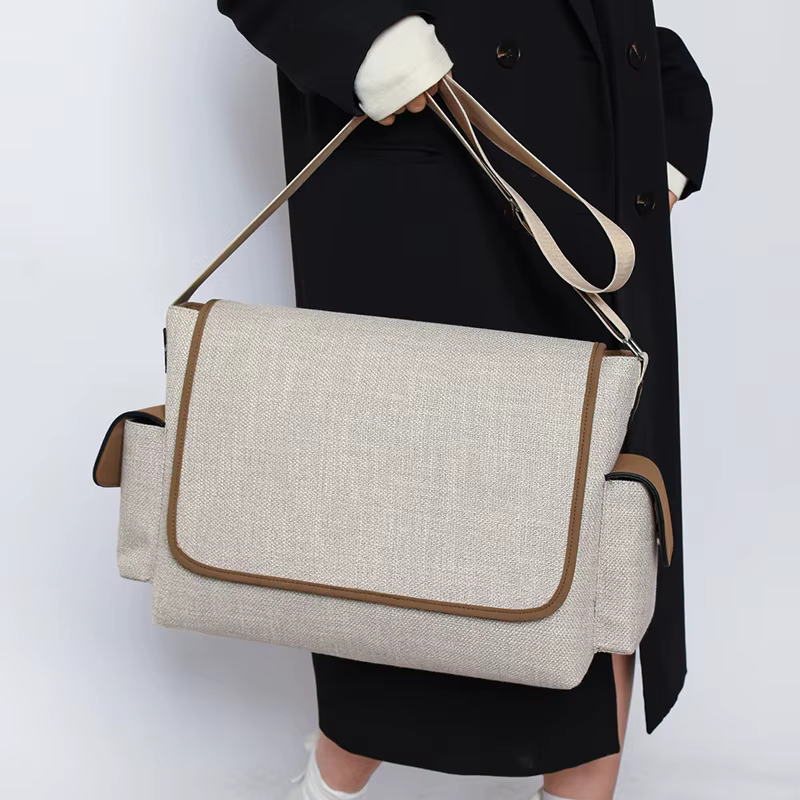 Sac à bandoulière en toile de grande capacité pour femme
