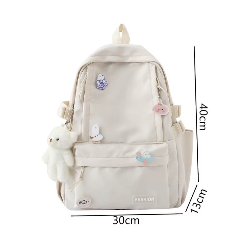 Nouveau sac d'école de grande capacité Portable couleur unie sac à dos léger sangle réglable sac de voyage en toile unisexe