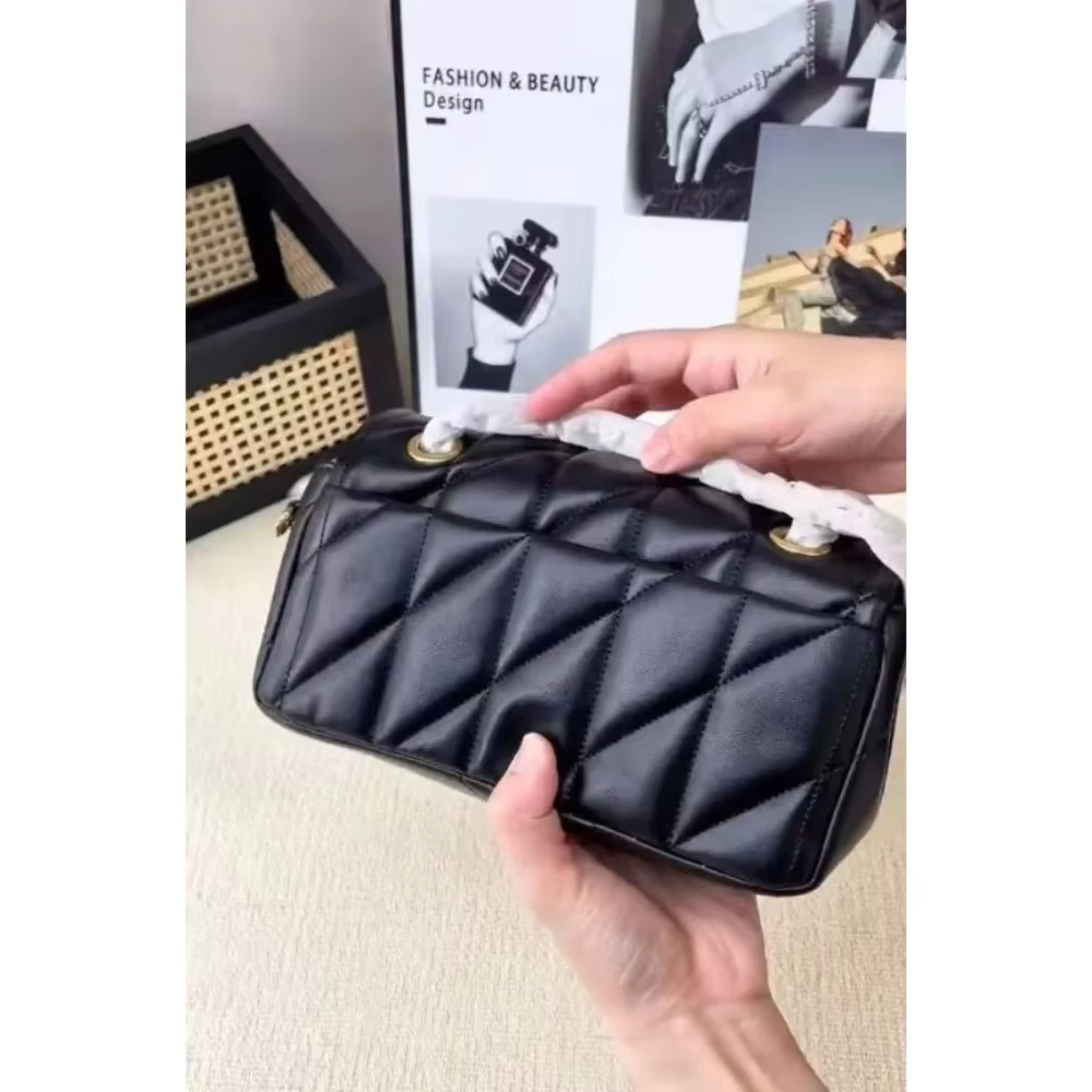 Sac messager classique 2026 à motif losanges, petit sac carré
