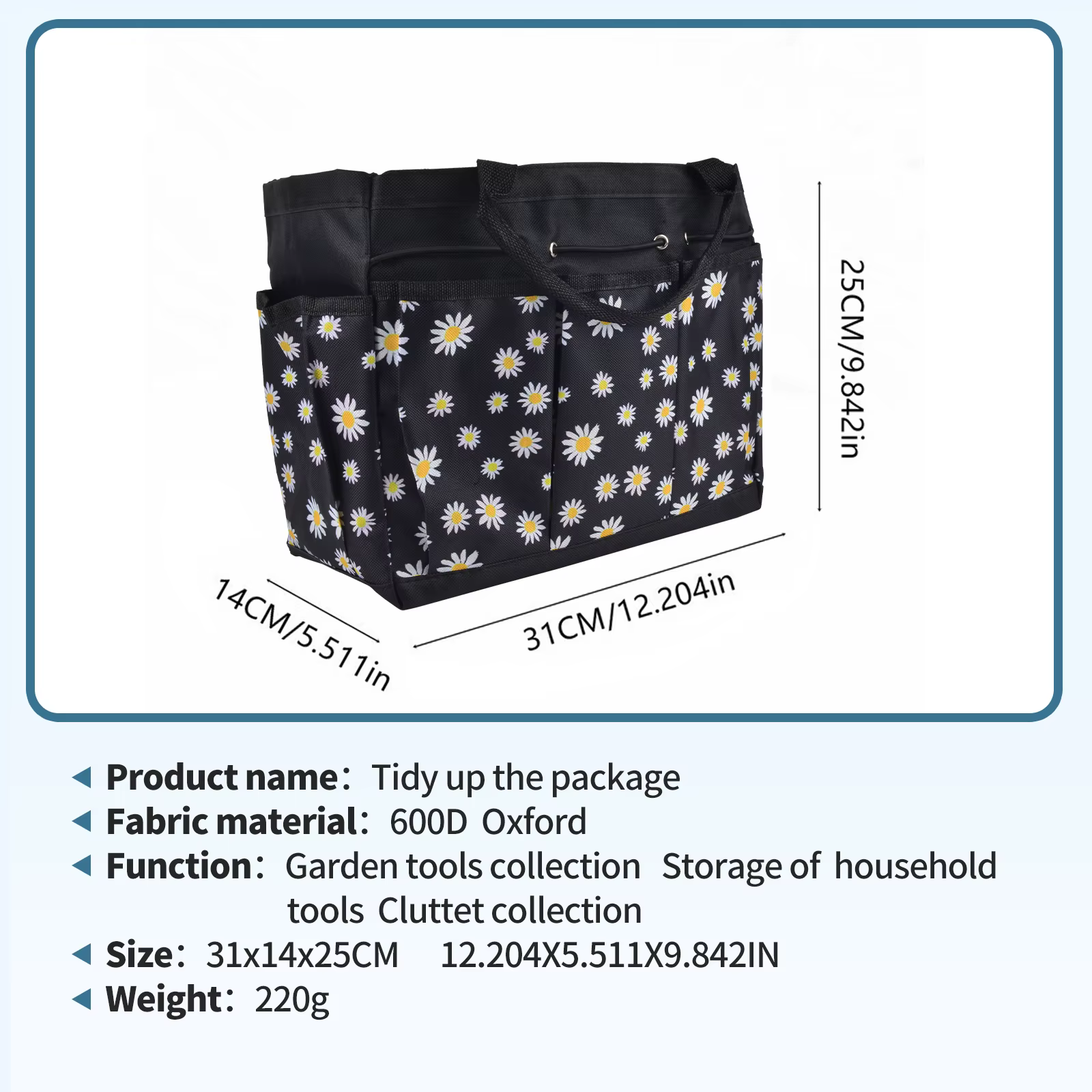 Grand sac fourre-tout de rangement Oxford pour gril