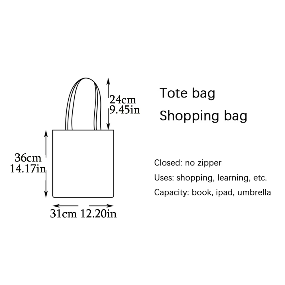 Sac de shopping en toile à double impression pour femme