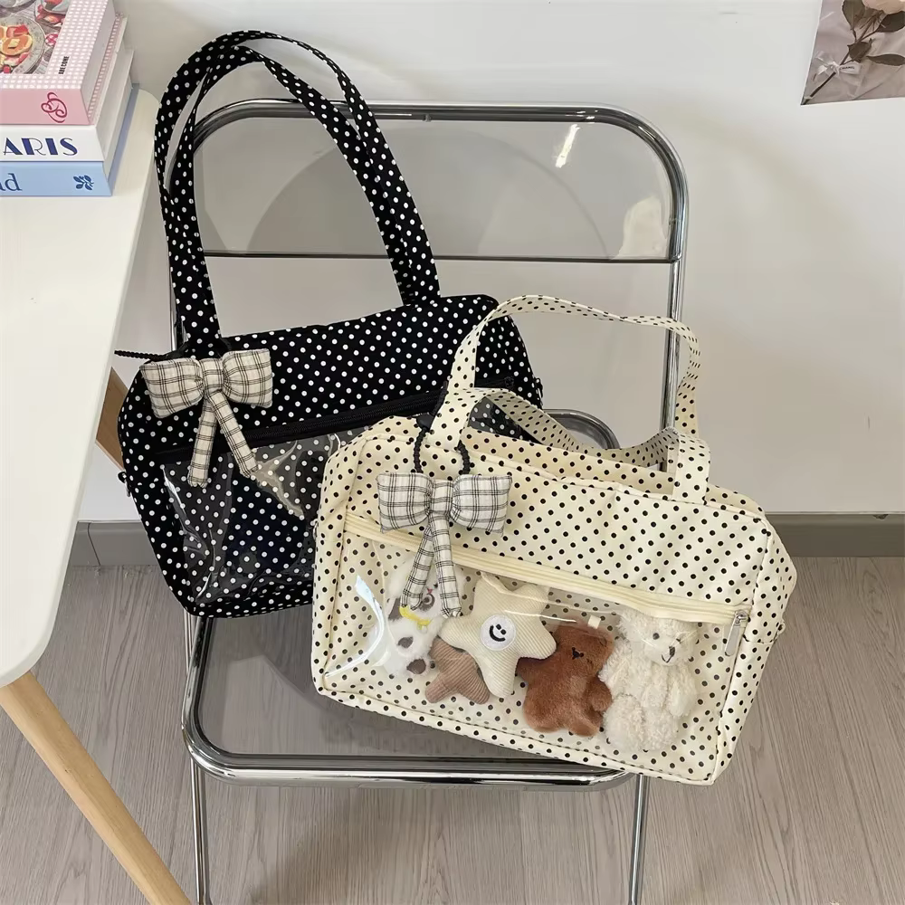 Épaule sous les bras Y2K Ulzzang Ita Sac Femme à pois Sac fourre-tout à la mode Bolso Transparent Sac
