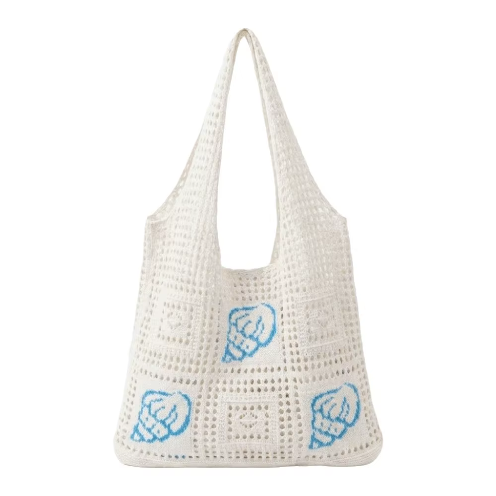 Sac fourre-tout tendance en crochet coquillage