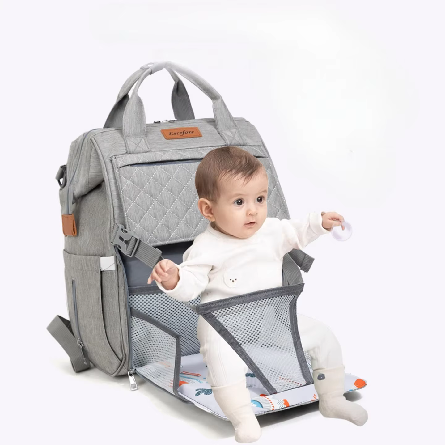 Sac de maternité nouvelle mode export-qualité USB pratique minimaliste léger voyage maman sac à couches grande capacité