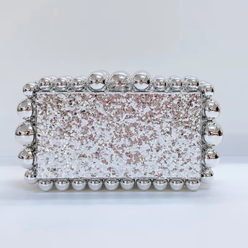 Pochette de soirée en perles léopard pour femmes