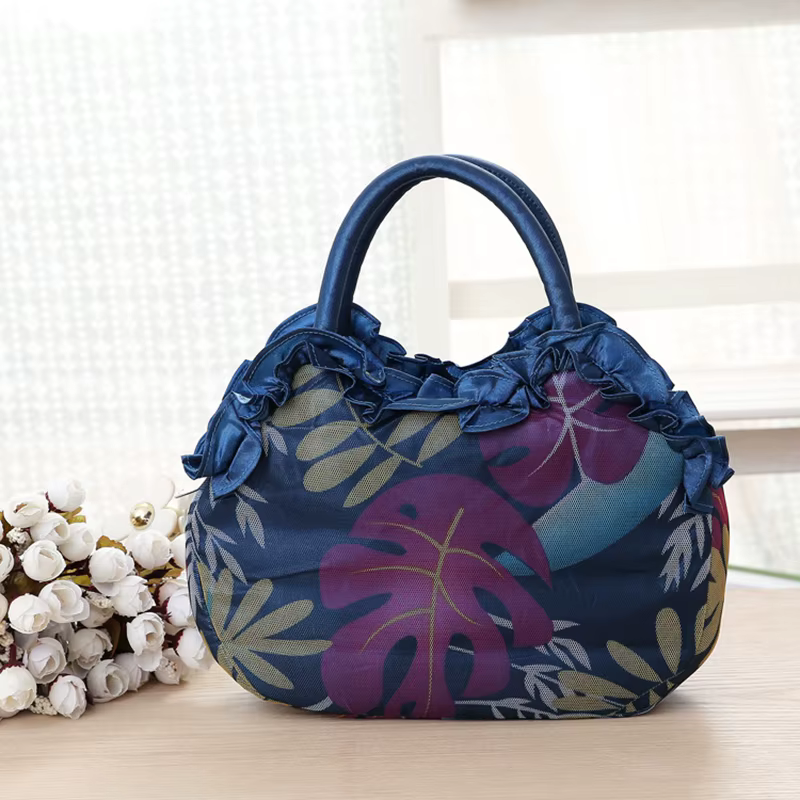 Sac de soirée pour femmes - sac à fermeture éclair avec motif floral brodé