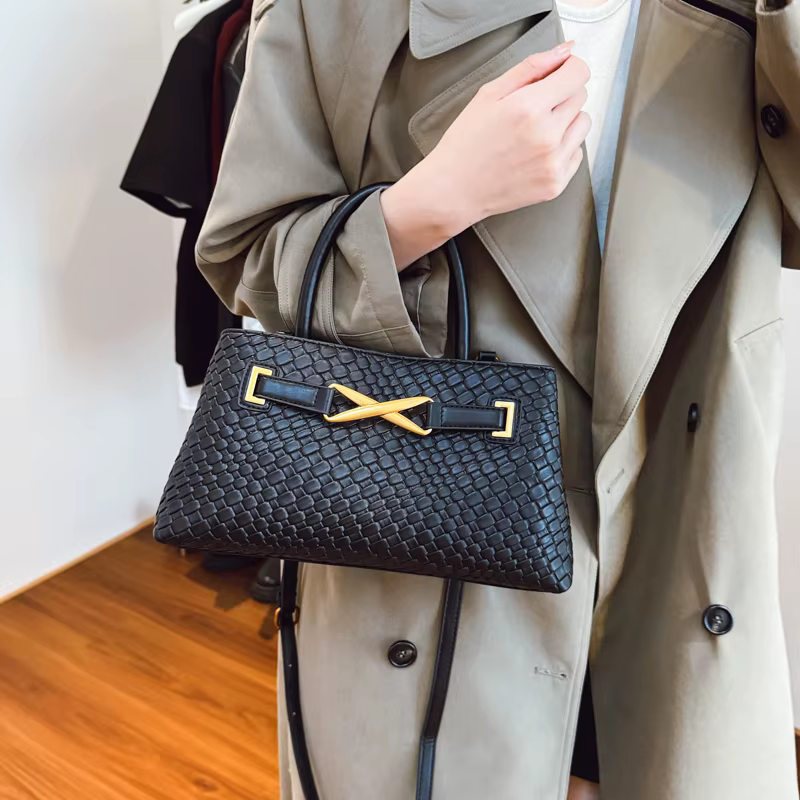 Sac à main à texture tissée en Pu pour femmes