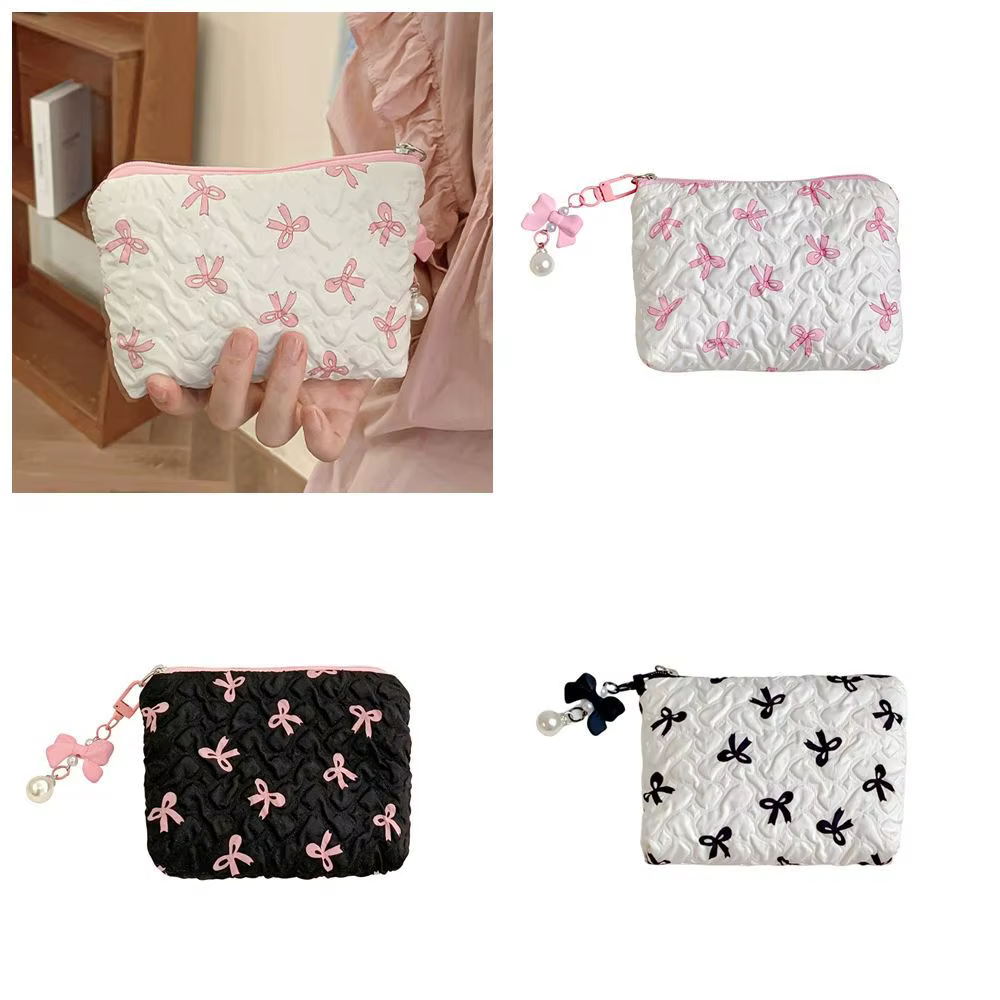 Sac à cosmétiques mignon avec pendentif nœud